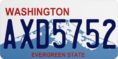 WA license plate AXD5752