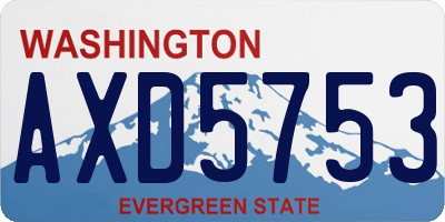WA license plate AXD5753