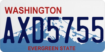 WA license plate AXD5755