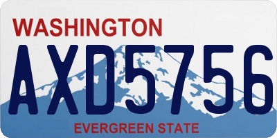 WA license plate AXD5756
