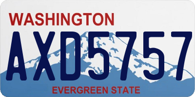 WA license plate AXD5757