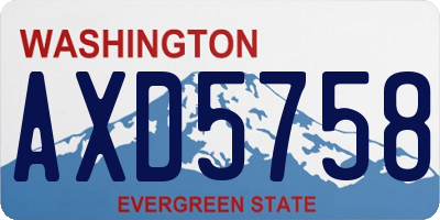 WA license plate AXD5758