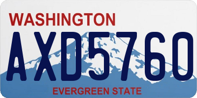 WA license plate AXD5760