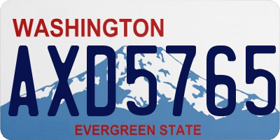 WA license plate AXD5765