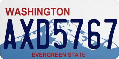 WA license plate AXD5767
