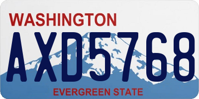 WA license plate AXD5768