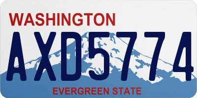 WA license plate AXD5774