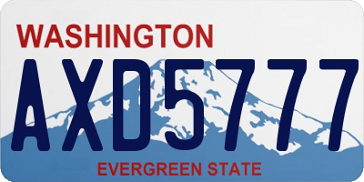 WA license plate AXD5777