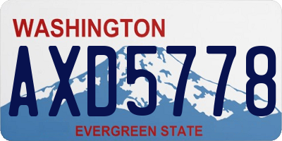 WA license plate AXD5778