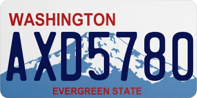 WA license plate AXD5780