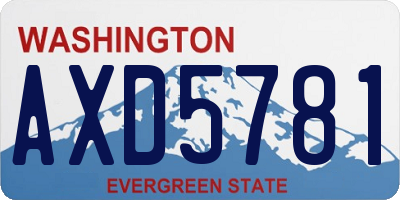 WA license plate AXD5781