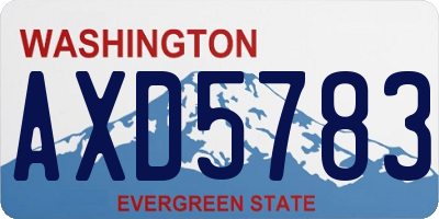 WA license plate AXD5783