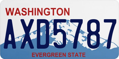 WA license plate AXD5787