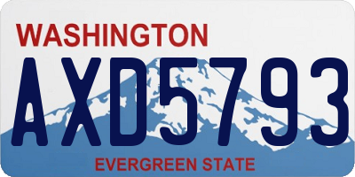 WA license plate AXD5793
