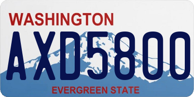 WA license plate AXD5800