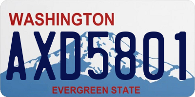WA license plate AXD5801