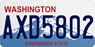 WA license plate AXD5802
