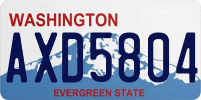 WA license plate AXD5804