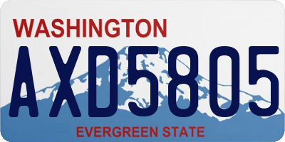 WA license plate AXD5805