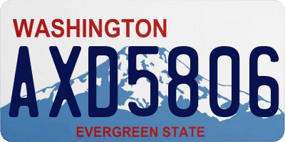 WA license plate AXD5806