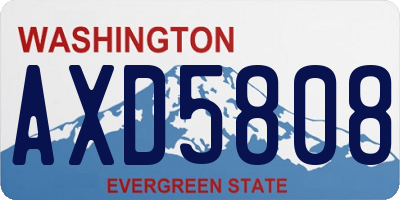 WA license plate AXD5808