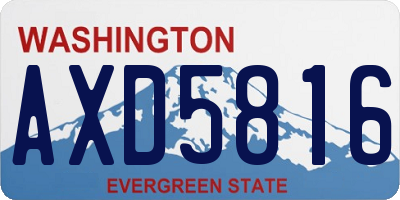 WA license plate AXD5816