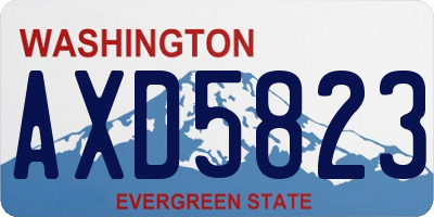 WA license plate AXD5823