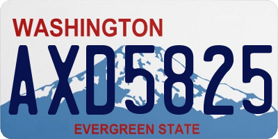 WA license plate AXD5825