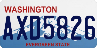 WA license plate AXD5826