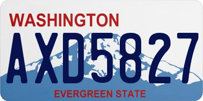 WA license plate AXD5827