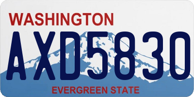 WA license plate AXD5830