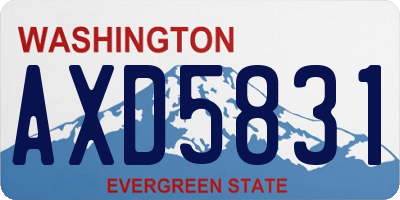 WA license plate AXD5831