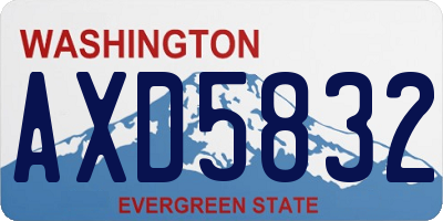 WA license plate AXD5832