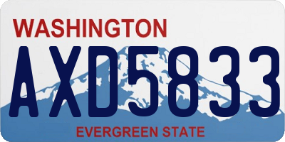 WA license plate AXD5833