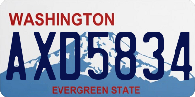 WA license plate AXD5834