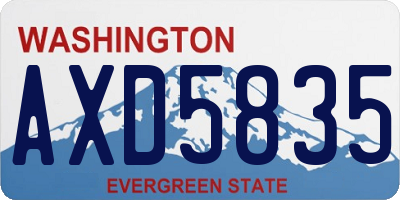 WA license plate AXD5835