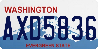 WA license plate AXD5836