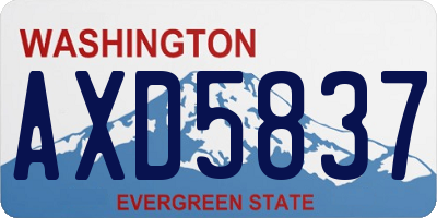 WA license plate AXD5837