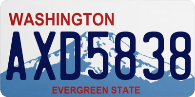 WA license plate AXD5838