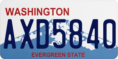 WA license plate AXD5840