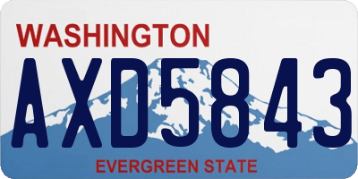 WA license plate AXD5843