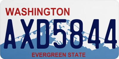 WA license plate AXD5844
