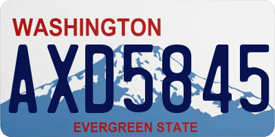 WA license plate AXD5845