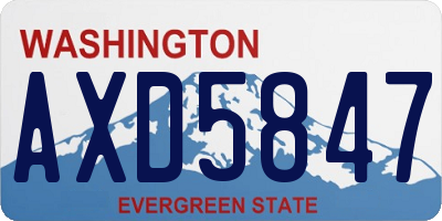WA license plate AXD5847
