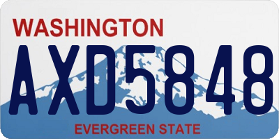 WA license plate AXD5848