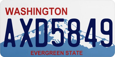 WA license plate AXD5849