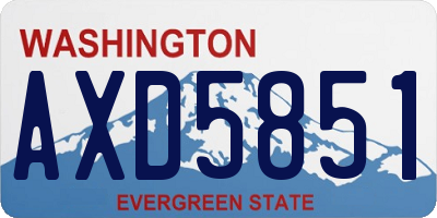 WA license plate AXD5851