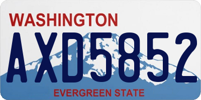 WA license plate AXD5852