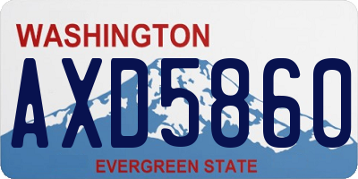 WA license plate AXD5860