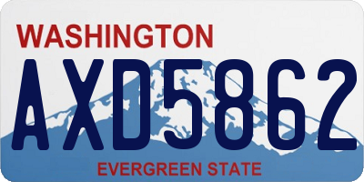 WA license plate AXD5862